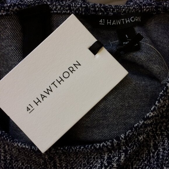 NEW 41 Hawthorn Dress Knit Career Office Long Sleeve Back Zipper Blue Knee Large - Picture 3 of 4